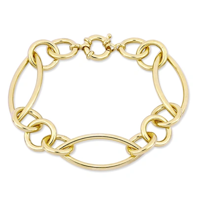 Mimi & Max Link Bracelet In Yellow Plated Sterling Silver - 8 In. In Yellow
