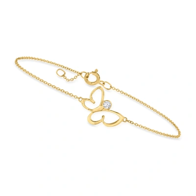 Shop Canaria Fine Jewelry Canaria Diamond-accented Butterfly Bracelet In 10kt Yellow Gold