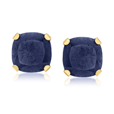 Shop Canaria Fine Jewelry Canaria Sapphire Martini Stud Earrings In 10kt Yellow Gold In Blue