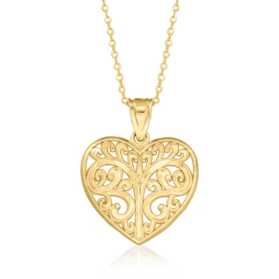 Shop Canaria Fine Jewelry Canaria 10kt Yellow Gold Filigree Heart Pendant Necklace