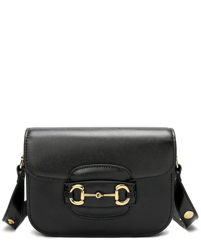 Shop Tiffany & Fred Top-grain Leather Foldover Messenger Bag In Black