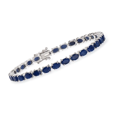 Shop Ross-simons Sapphire Tennis Bracelet In Sterling Silver In Blue