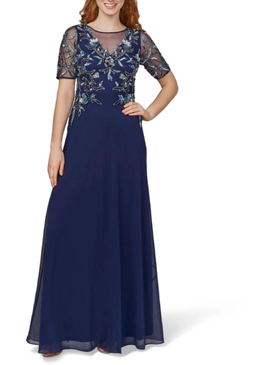 Shop Adrianna Papell Womens Chiffon Embellished Evening Dress In Multi