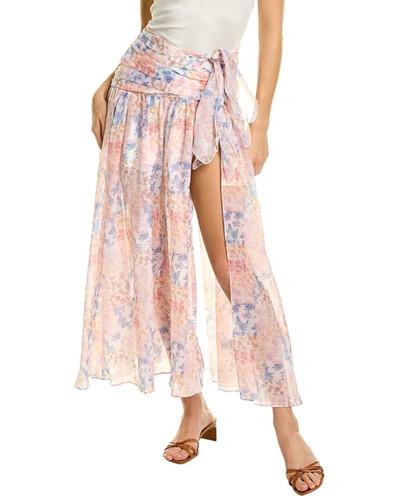 Shop Atoir The Flynn Linen-blend Wrap Skirt In Pink