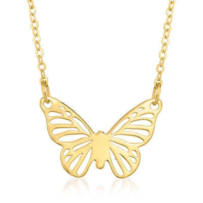 Shop Canaria Fine Jewelry Canaria Italian 10kt Yellow Gold Butterfly Necklace