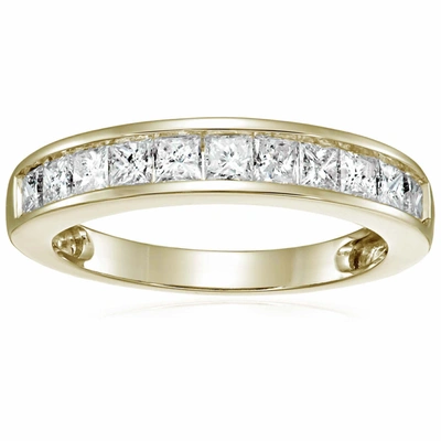 Shop Vir Jewels 1 Cttw Princess Cut Diamond Wedding Band 14k White Or Yellow Gold Channel Set