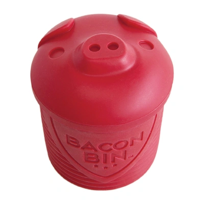 Shop Talisman Designs Bacon Bin Silicone Grease Container With Strainer, 1 Cup, Red