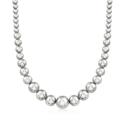 Ross-simons Italian 6-14mm Sterling Silver Graduated Bead Necklace In Silver