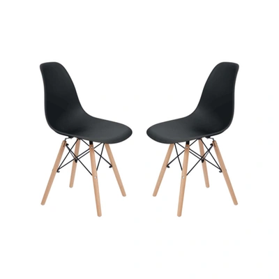 Shop Teamson Home - Allan Plastic Side Dining Chair With Wood Legs Set Of 2