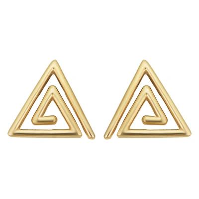 Shop Fremada 14k Yellow Gold Triangle Swirl Stud Earrings