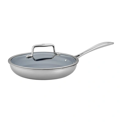 Shop Zwilling Clad Cfx 9.5-inch Stainless Steel Ceramic Nonstick Fry Pan With Lid