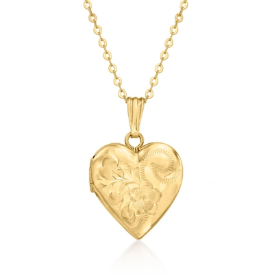 Shop Canaria Fine Jewelry Canaria 10kt Yellow Gold Floral Heart Locket Necklace