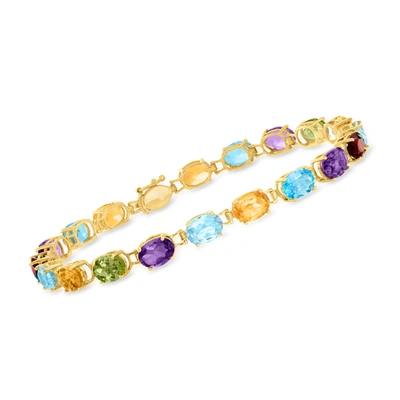 Shop Ross-simons Multi-stone Bracelet In 14kt Yellow Gold
