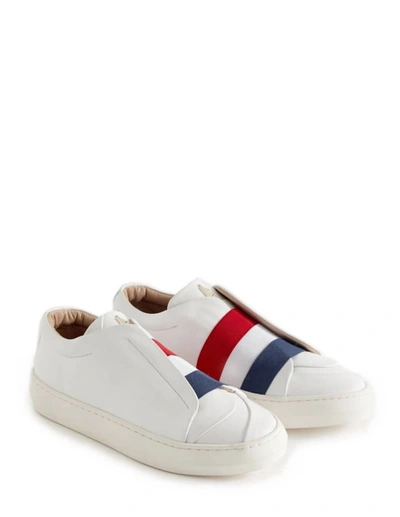 Shop Daniel Essa Liberte White Leather Sneakers In White In Multi