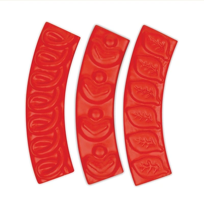 Talisman Designs Pie Crust Pastry Stamps And Embossers, Set Of 3, Red In Red