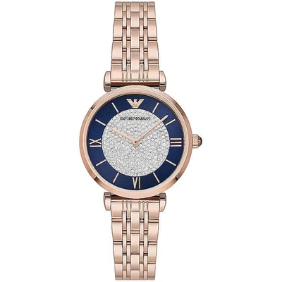 Shop Emporio Armani Steel Quartz Women's Watch In Gold