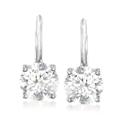 Ross-simons Moissanite Earrings In Sterling Silver In White