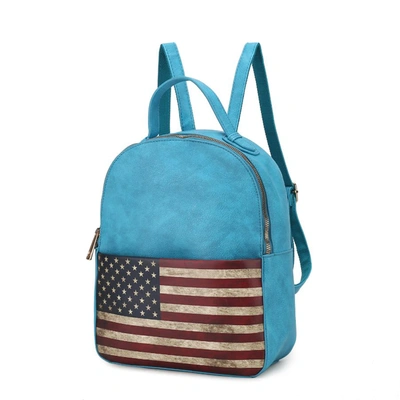 Shop Mkf Collection By Mia K Briella Vegan Leather Women's Flag Backpack In Blue