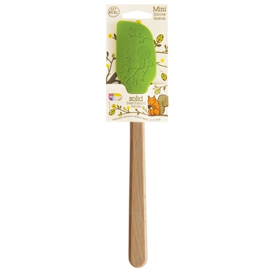 Shop Talisman Designs Laser Etched Beechwood Mini Silicone Spatula - Woodland Collection, Set Of 1 In Green