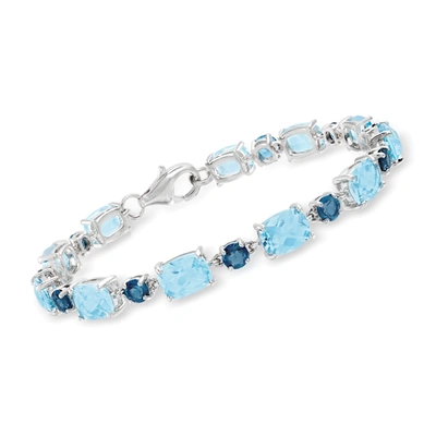 Ross-simons London And Sky Blue Topaz Bracelet In Sterling Silver In Blue