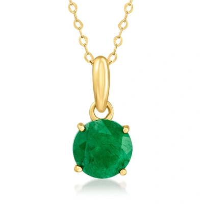 Shop Canaria Fine Jewelry Canaria Emerald Pendant Necklace In 10kt Yellow Gold In Green
