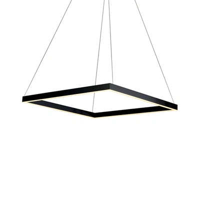 Shop Vonn Lighting Atria Vmc31620bl 20" Integrated Led Pendant Light Square Height Adjustable Chandelier In Black