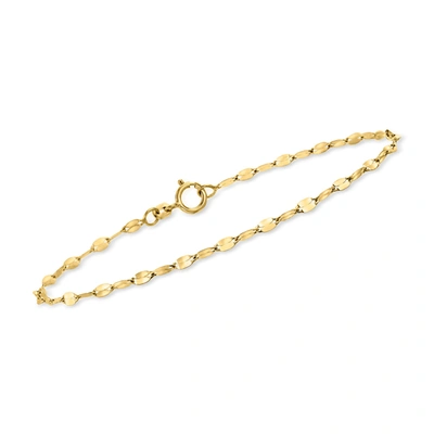 Shop Rs Pure Ross-simons Italian 2.25mm 14kt Yellow Gold Lumachina Chain Bracelet In White