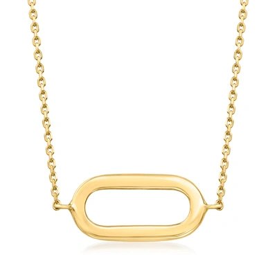 Shop Canaria Fine Jewelry Canaria 10kt Yellow Gold Single Paper Clip Link Necklace In Multi