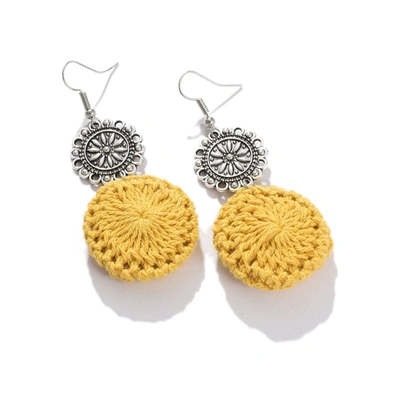 Sohi Silver Plated Designer Drop Earring In Gold