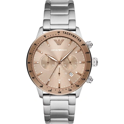 Shop Emporio Armani And Steel Chronograph Men's Watch In Gold