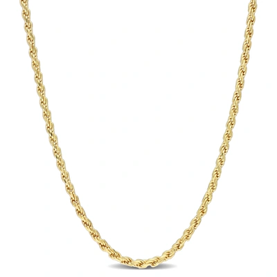 Shop Mimi & Max 2.2mm Rope Chain Necklace In Yellow Plated Sterling Silver - 18 In In Gold