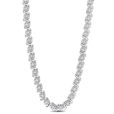 Mimi & Max 1/2ct Tdw Diamond Necklace In Sterling Silver In Silver