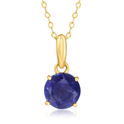Shop Canaria Fine Jewelry Canaria Sapphire Pendant Necklace In 10kt Yellow Gold In Blue