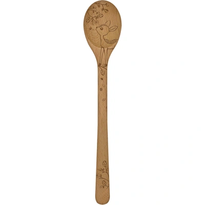 Talisman Designs Laser Etched Beechwood Sauce Spoon, Woodland Collection In Brown
