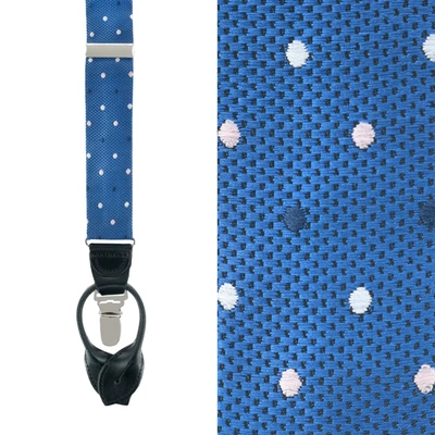 Shop Trafalgar 32mm Polka Dot Convertible Braces In Blue