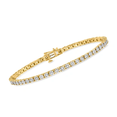 Ross-simons Diamond Tennis Bracelet In 18kt Gold Over Sterling In Silver