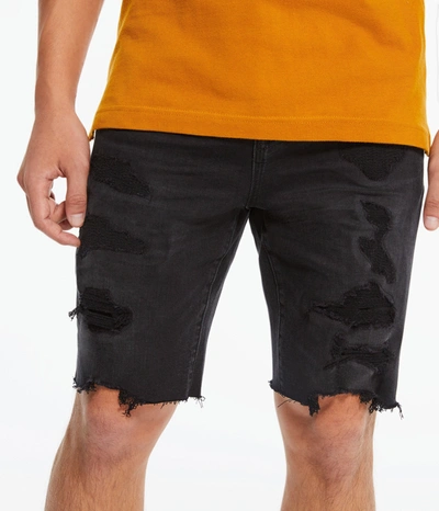 Shop Aéropostale Slim Denim Shorts 9.5" In Black