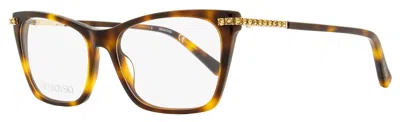Swarovski Women's Rectangular Eyeglasses Sk5426 052 Havana/gold 54mm In Multi