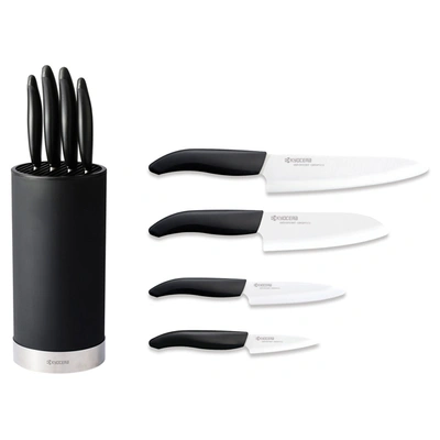 Shop Kyocera Universal Knife Block Set W/ 4 Ceramic Knives, White Blades