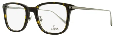 OMEGA MEN'S SQUARE EYEGLASSES OM5005H 052 HAVANA/PALLADIUM 54MM 
