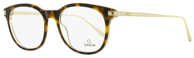 Omega Men's Pantos Eyeglasses Om5013 056 Havana/gold 53mm In Multi