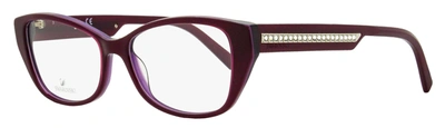 Swarovski Women's Rectangular Eyeglasses Sk5391 081 Violet 53mm In Multi
