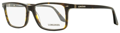 Longines Men's Rectangular Eyeglasses Lg5032 052 Dark Havana 57mm In Multi