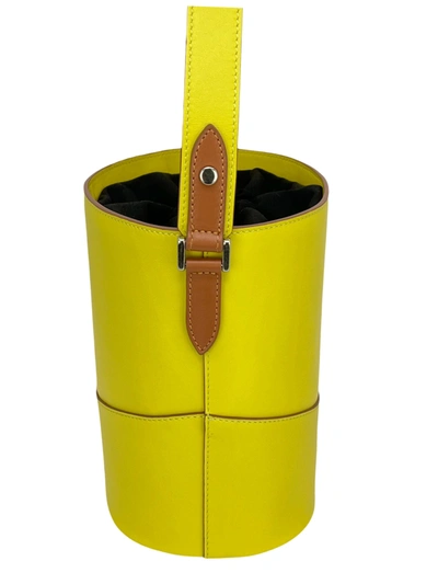 Shop Claudio Civitico Romana Bucket Bag In Yellow