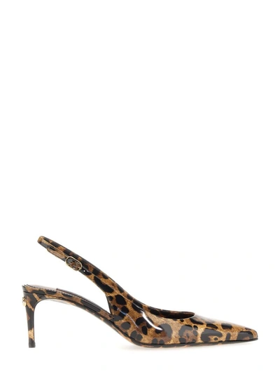 Shop Dolce & Gabbana Sling Back With Spotted Print In Multicolor