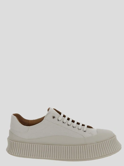 Shop Jil Sander Sneakers In <p> White Shoes With Round Toe