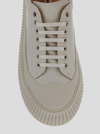 Shop Jil Sander Sneakers In <p> White Shoes With Round Toe