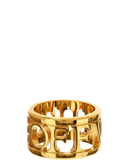 Shop Off-white Logo Ring In Gold