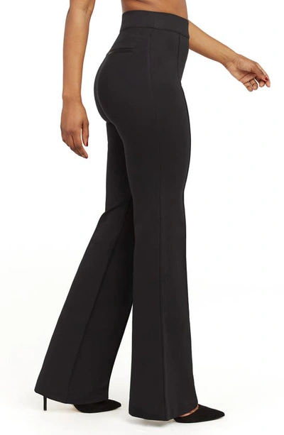 Shop Spanxr High Waist Flare Ponte Pants In Classic Black