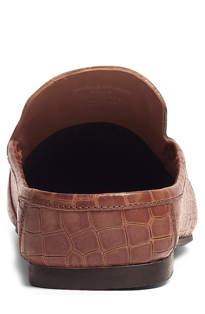 Shop Carlos Santana Hades Croc Embossed Leather Mule In Tan